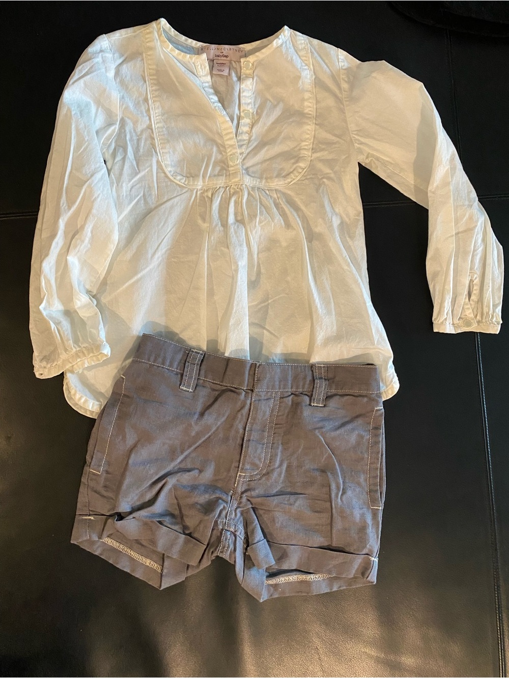 Stella McCartney babyGap NWOT White Peasant Blouse w/ linen shorts, sz 5